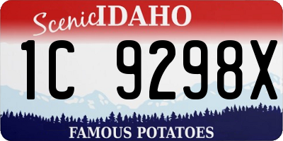 ID license plate 1C9298X