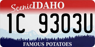 ID license plate 1C9303U