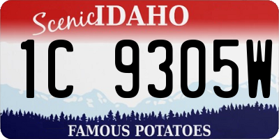 ID license plate 1C9305W