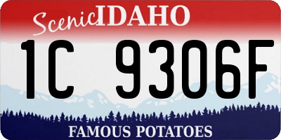 ID license plate 1C9306F