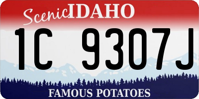 ID license plate 1C9307J