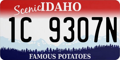ID license plate 1C9307N