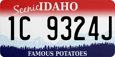 ID license plate 1C9324J