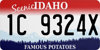 ID license plate 1C9324X