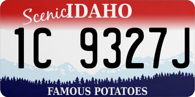 ID license plate 1C9327J