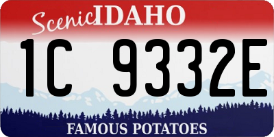 ID license plate 1C9332E