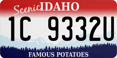 ID license plate 1C9332U