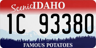 ID license plate 1C9338O