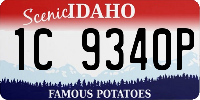 ID license plate 1C9340P