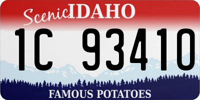 ID license plate 1C9341O