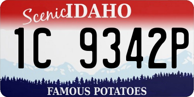 ID license plate 1C9342P