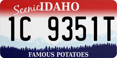 ID license plate 1C9351T
