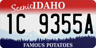 ID license plate 1C9355A