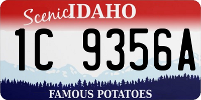 ID license plate 1C9356A