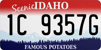 ID license plate 1C9357G