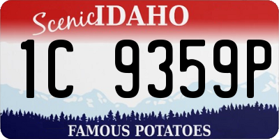 ID license plate 1C9359P