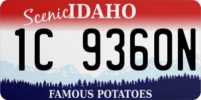 ID license plate 1C9360N
