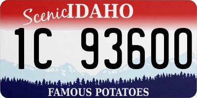 ID license plate 1C9360O