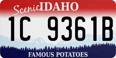 ID license plate 1C9361B