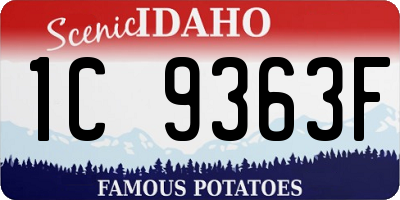 ID license plate 1C9363F
