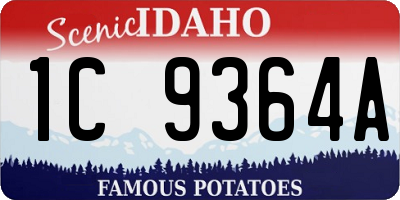 ID license plate 1C9364A