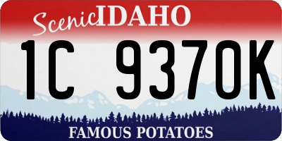 ID license plate 1C9370K