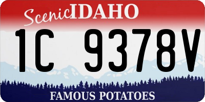 ID license plate 1C9378V