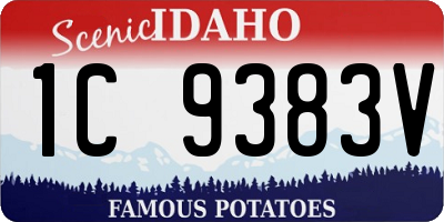 ID license plate 1C9383V