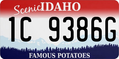 ID license plate 1C9386G