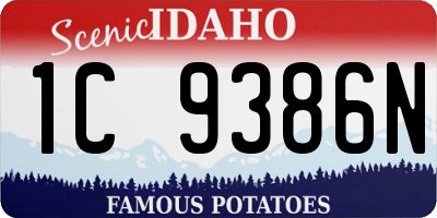 ID license plate 1C9386N
