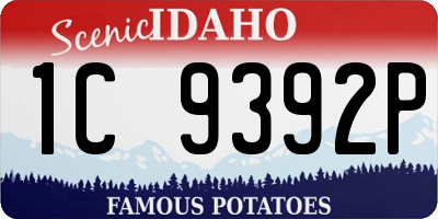 ID license plate 1C9392P