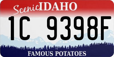 ID license plate 1C9398F