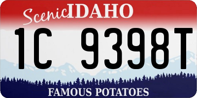 ID license plate 1C9398T