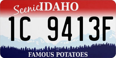ID license plate 1C9413F