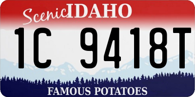 ID license plate 1C9418T