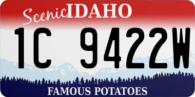 ID license plate 1C9422W