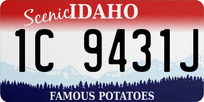 ID license plate 1C9431J