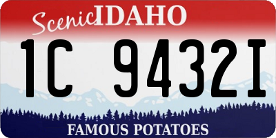 ID license plate 1C9432I