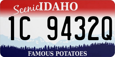 ID license plate 1C9432Q