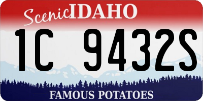 ID license plate 1C9432S