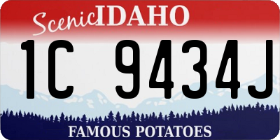 ID license plate 1C9434J