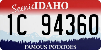ID license plate 1C9436O
