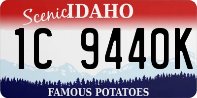ID license plate 1C9440K