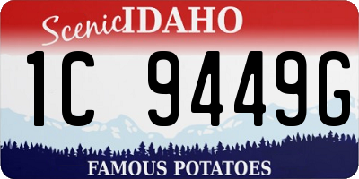 ID license plate 1C9449G