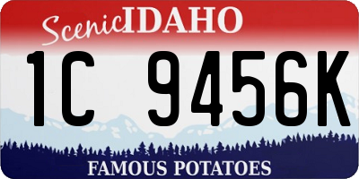 ID license plate 1C9456K