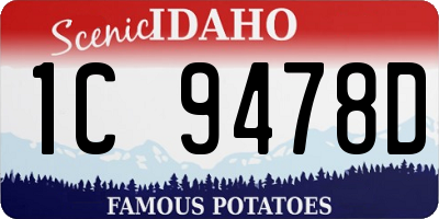 ID license plate 1C9478D