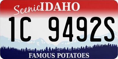 ID license plate 1C9492S