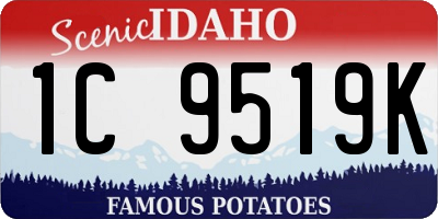 ID license plate 1C9519K