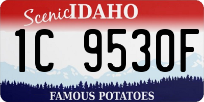 ID license plate 1C9530F
