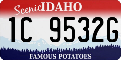 ID license plate 1C9532G